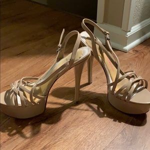 Strappy Platform Heel in Nude